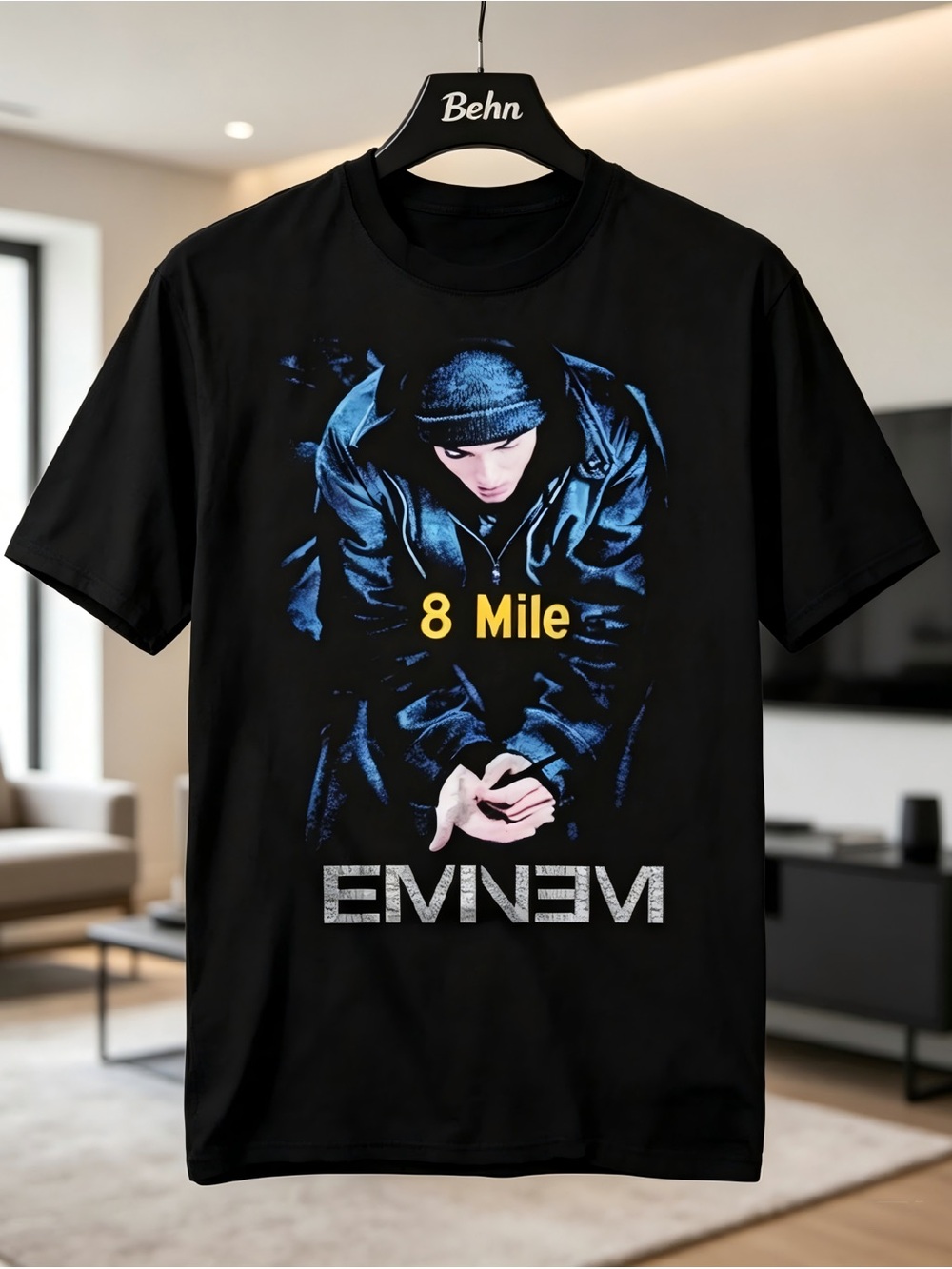 Eminem Slim Shady Rap 8 Mile Design Womens Mens T-shirt Unisex Black